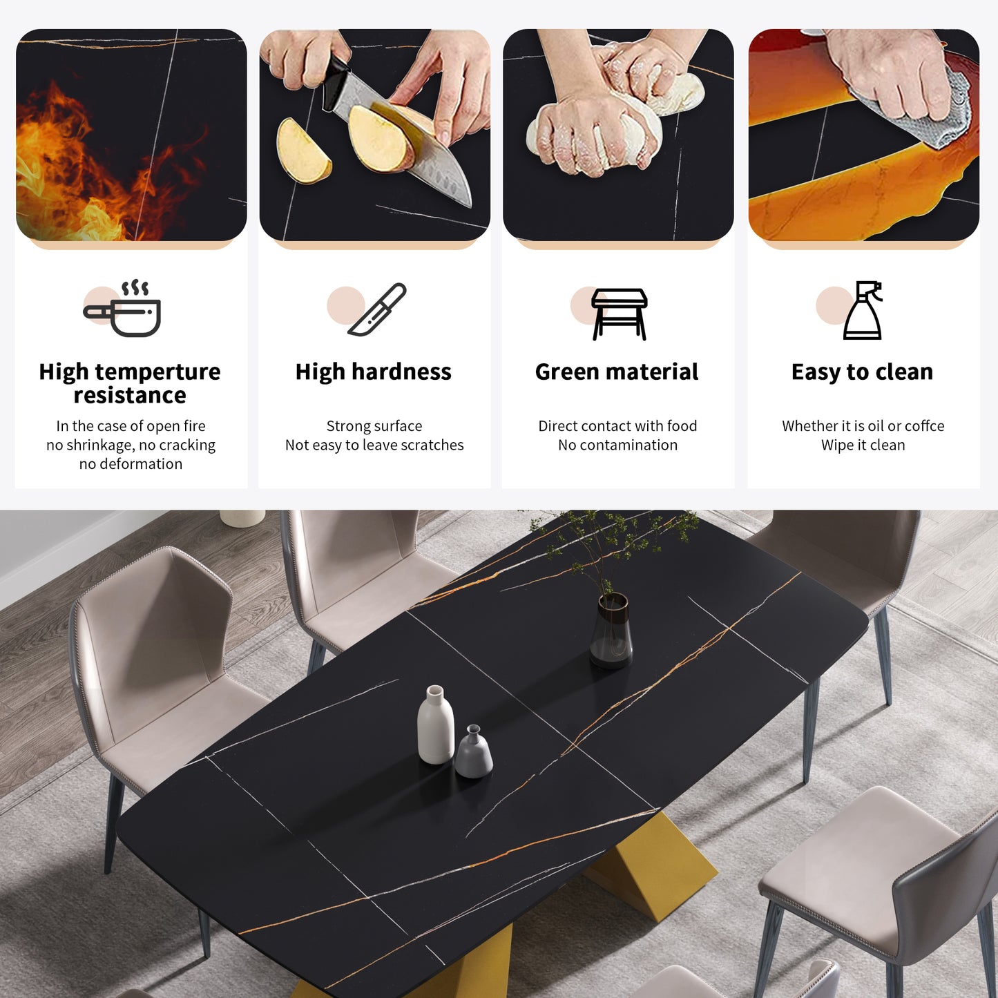 Golden Curve Dining Table
