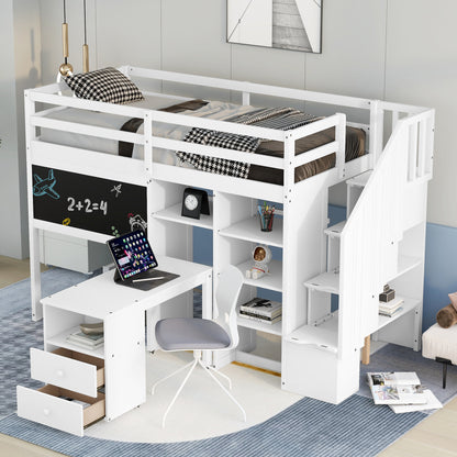 Smart Space Twin Loft Bed : The Ultimate Study and Storage Solution