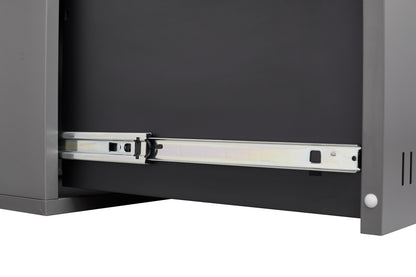 Metal Filing Cabinet with Hanging Rod for letter- documents - White