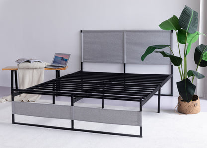 Ovi King Size Metal Bed Frame - Gray