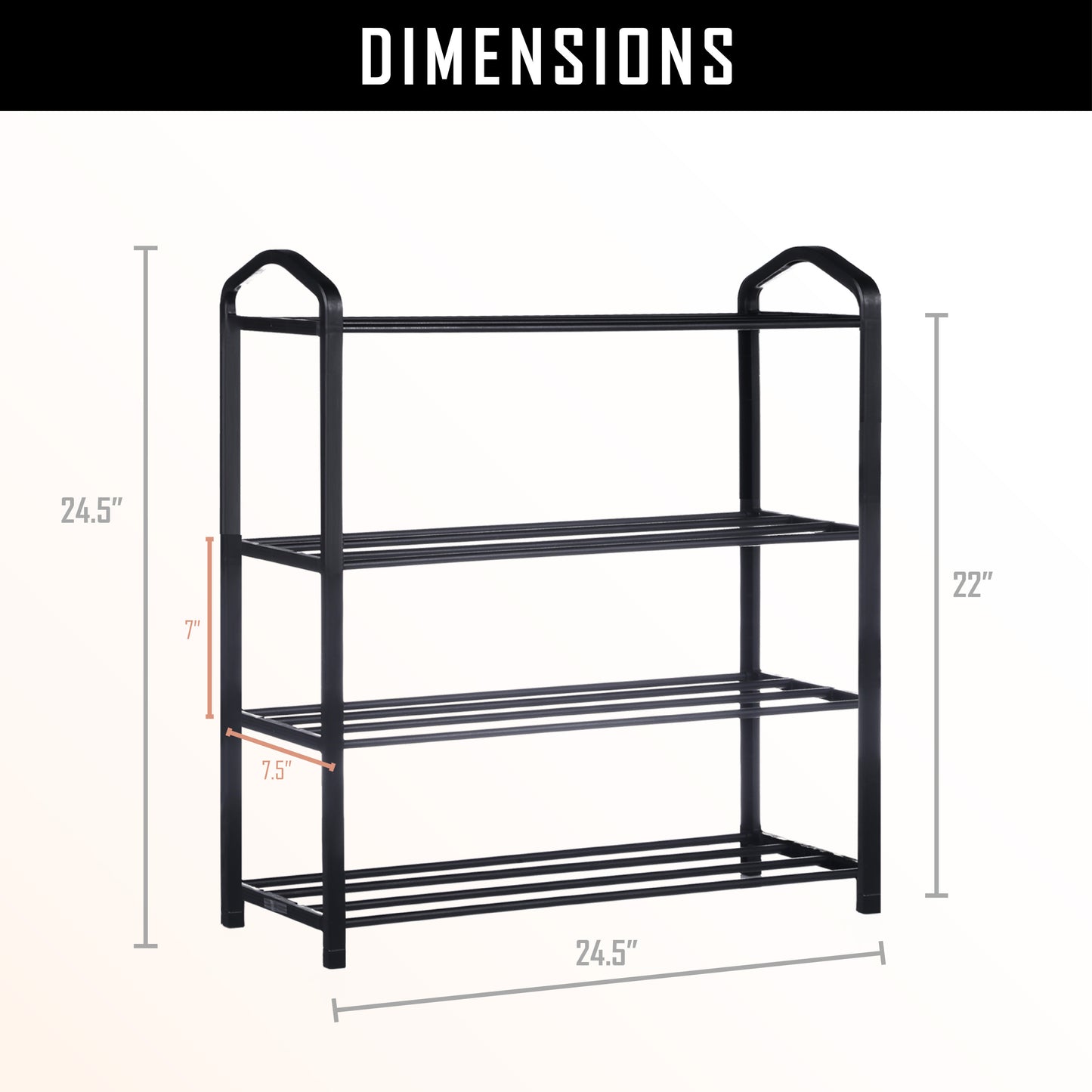 Stack Pro 4-Tier Stackable Shoe Rack