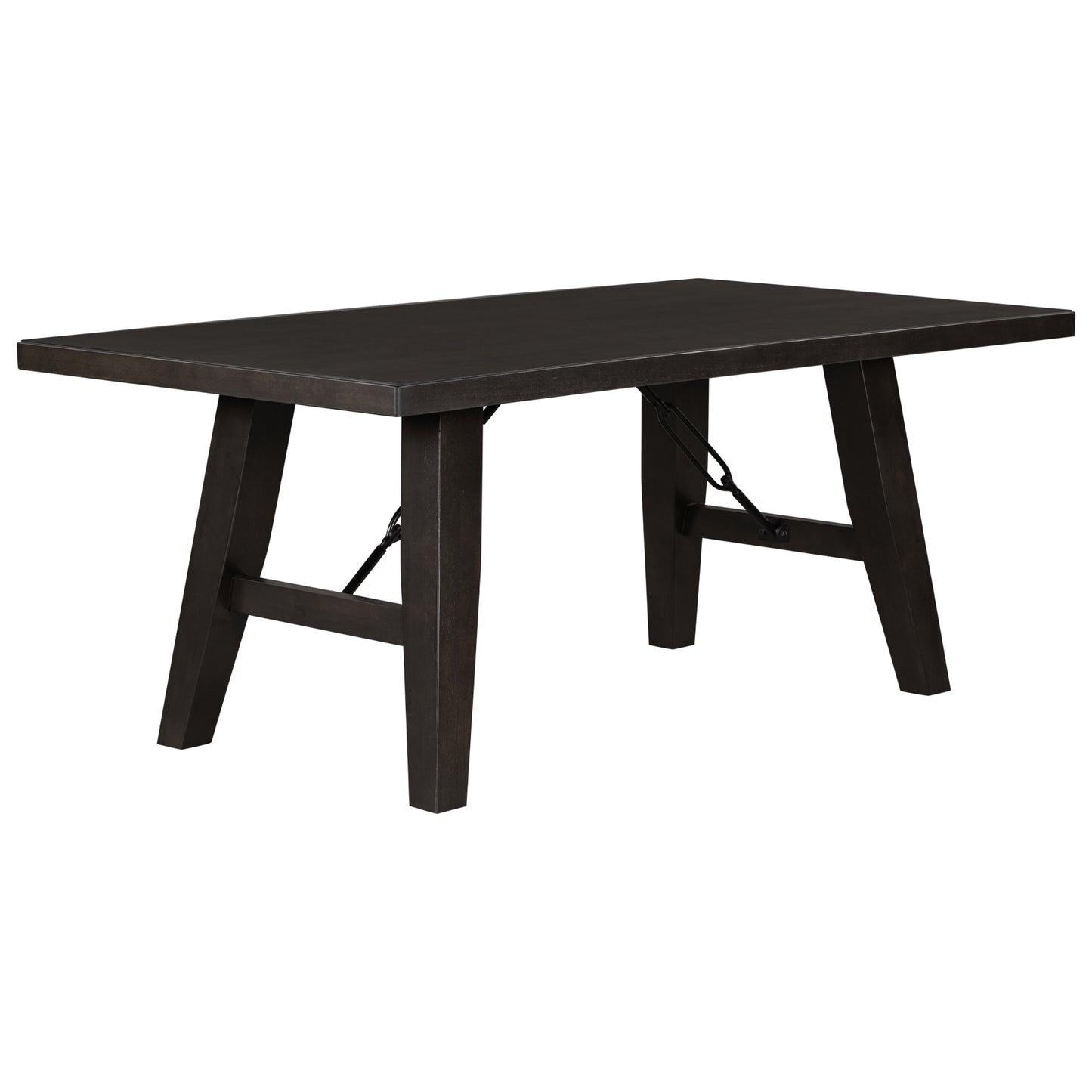 Rustic Elegance 72" Espresso Wooden Table with Chain Bracket