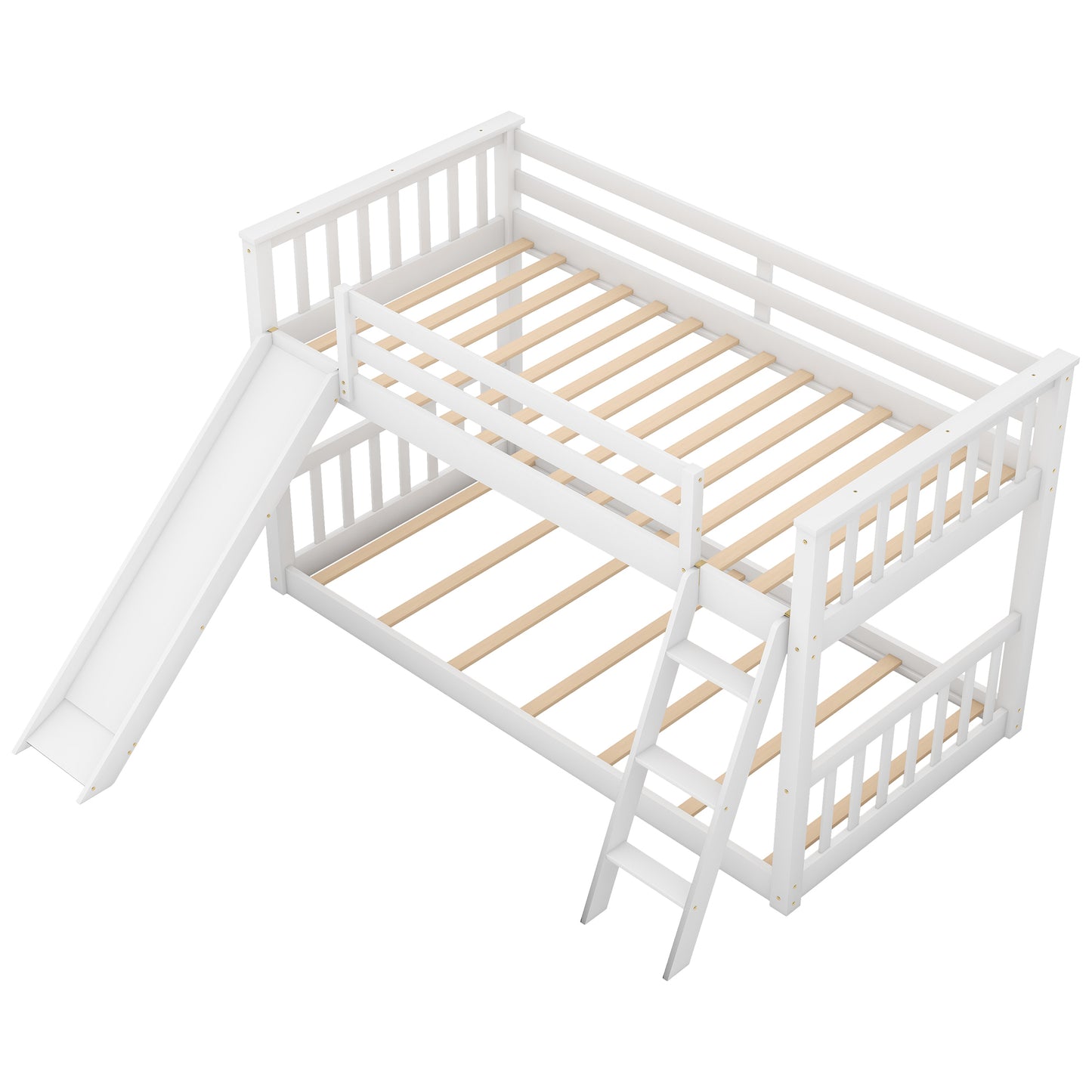 Slide & Climb Twin Bunk Bed, Snow White