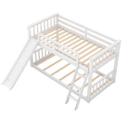 Slide & Climb Twin Bunk Bed, Snow White