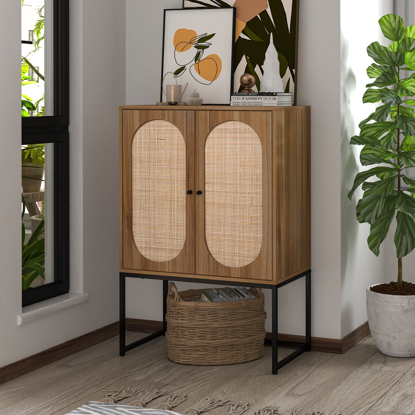 Rattan Haven Cabinet - Walnut