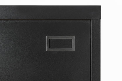 Metal Steel 2 Drawer Lateral Filing Cabinet - Black