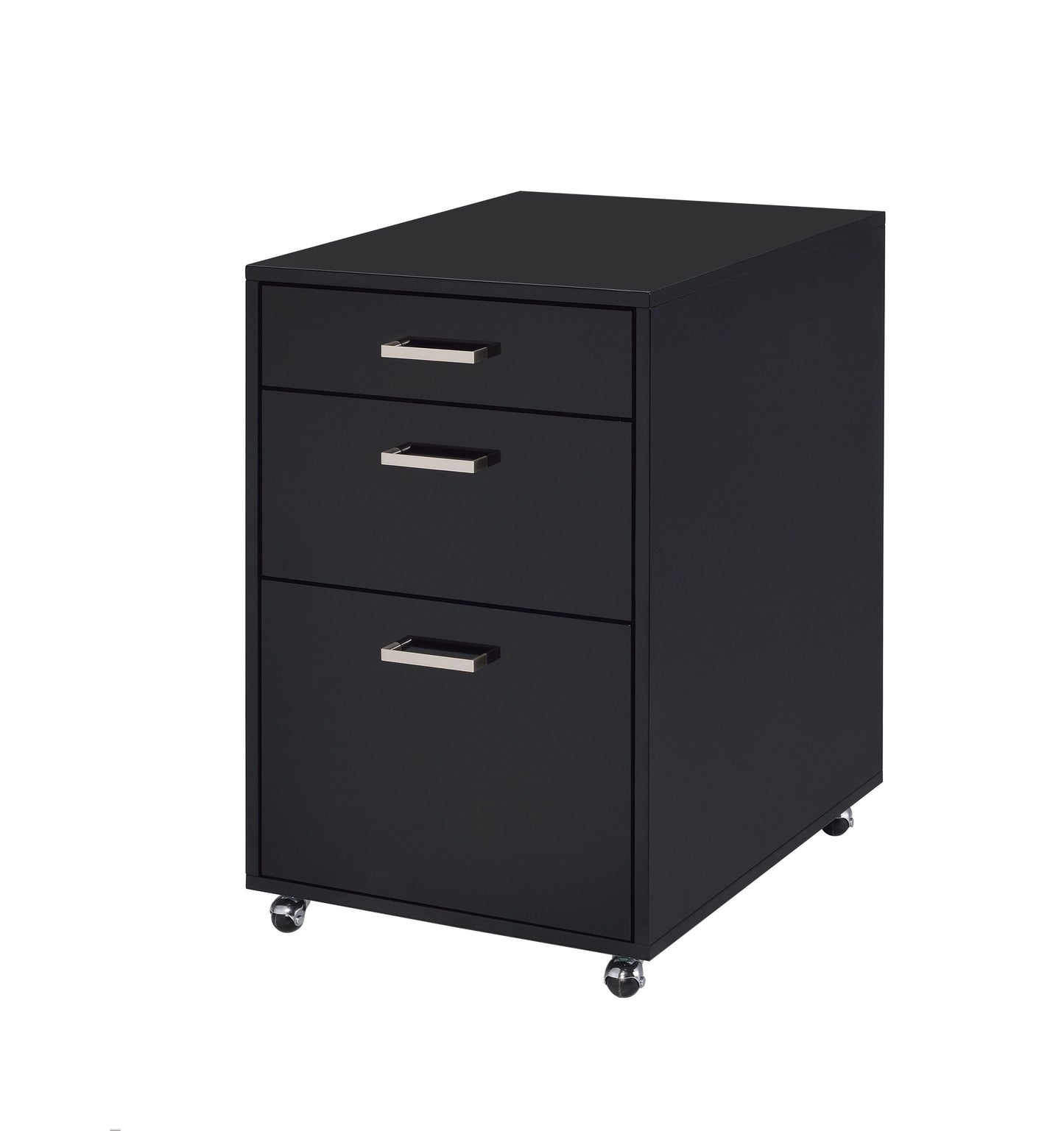 Glossy Black Chrome File Cabinet