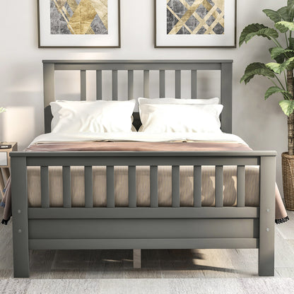 Pica Full Size Wood Platform Bed - Gray