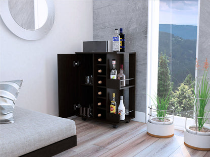 Bar Cart with Division Carbon - Black
