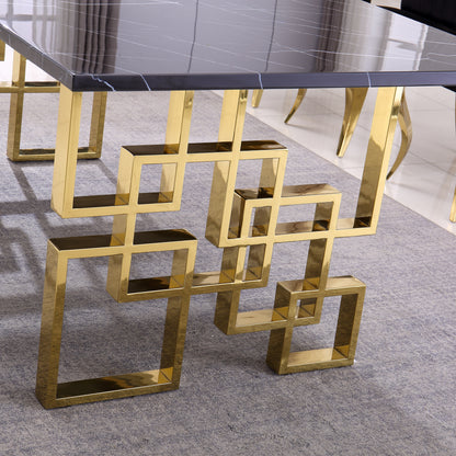 Elegant Gold Reflections Marble Table