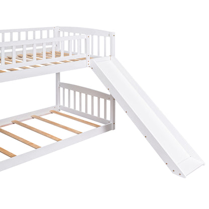 Dreamscape Twin over Twin Bunk Bed with Storage and Slide, Snow White
