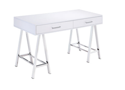 Coleen Desk in White High Gloss & Chrome