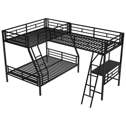 Luminous Lair Metal Twin Loft Bed with Desk