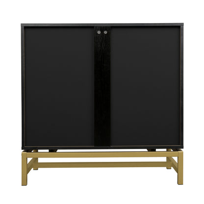 Rattan Black Frame Cabinet