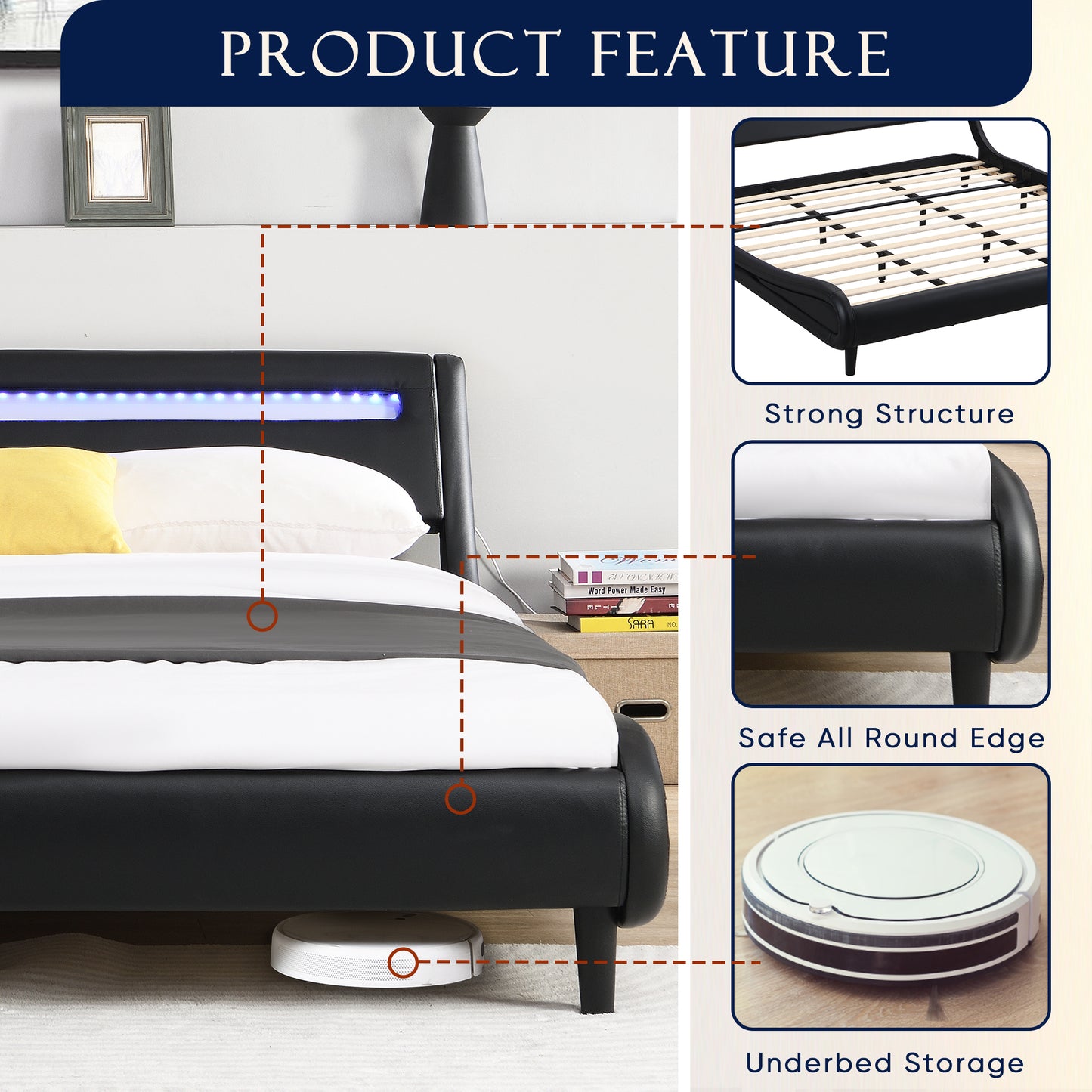 WaveGlow Queen Bed Frame