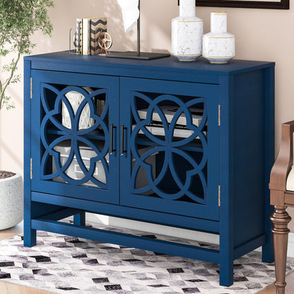 Navy Blue Elegance Wood Cabinet