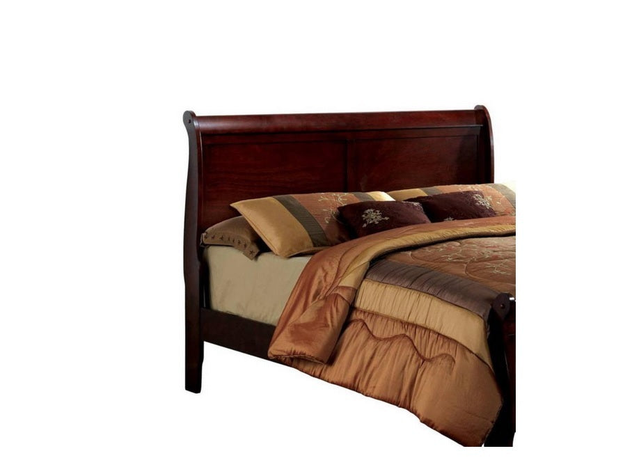 Louis Philippe Solid Wood Eastern King Size Bed - Cherry