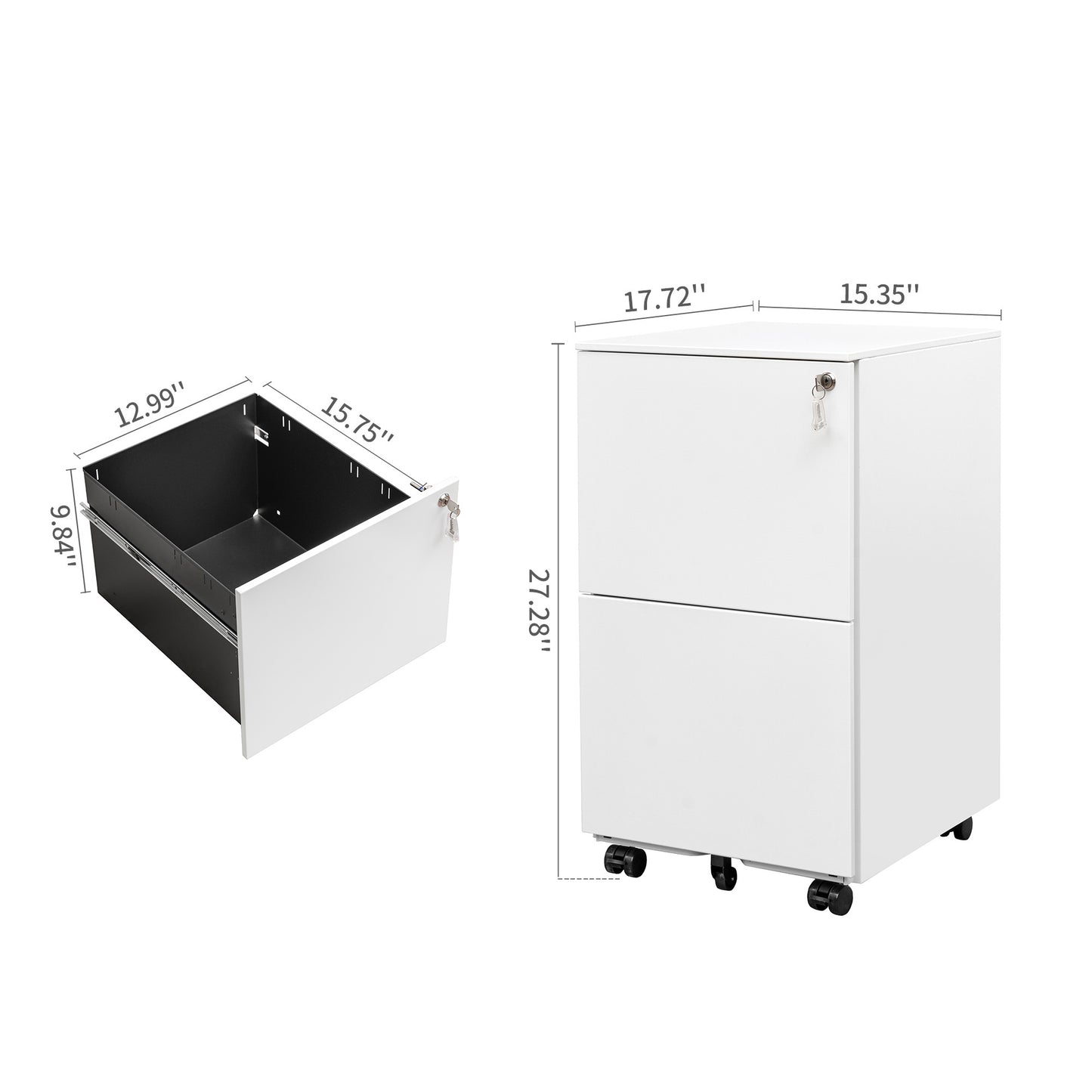 Secure File Cabinet - White