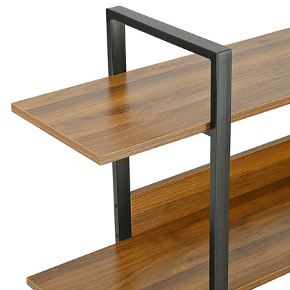 Stainless Steel Frame Corner 6-tier Shelves - Brown