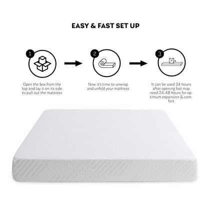 Eze Green Tea Infused Memory Foam 8" Mattress - Twin