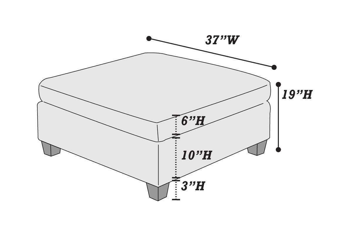 Chenille Comfort Ottoman - Grey