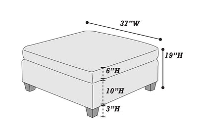 Chenille Comfort Ottoman - Grey