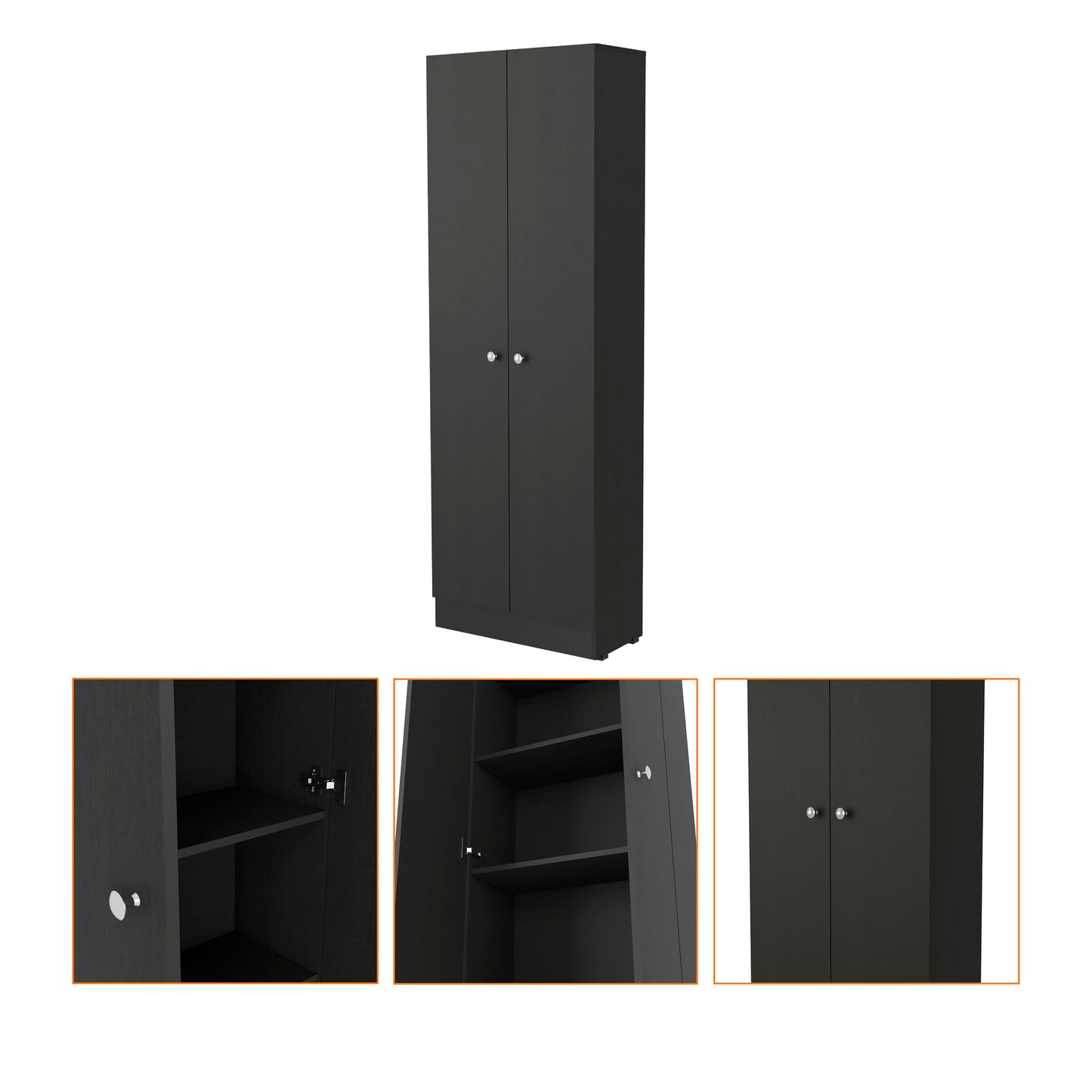 Greyson Tall Storage Cabinet - Black