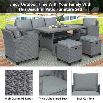 Elegant Oasis 6-Piece Outdoor Rattan Wicker Set