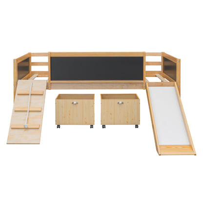 Nature's Haven Twin Loft Bed with Dual Storage