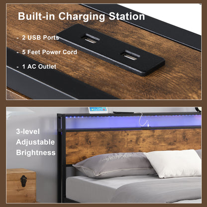 Rustic Glow Queen Bed Frame