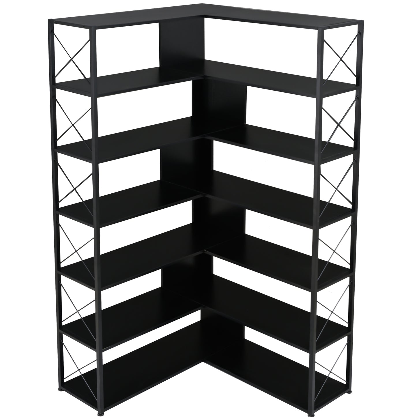 L-Shaped Corner Bookcase - Black