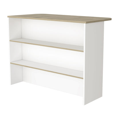 N.Y. 3-Tier Shelf Kitchen Island - White