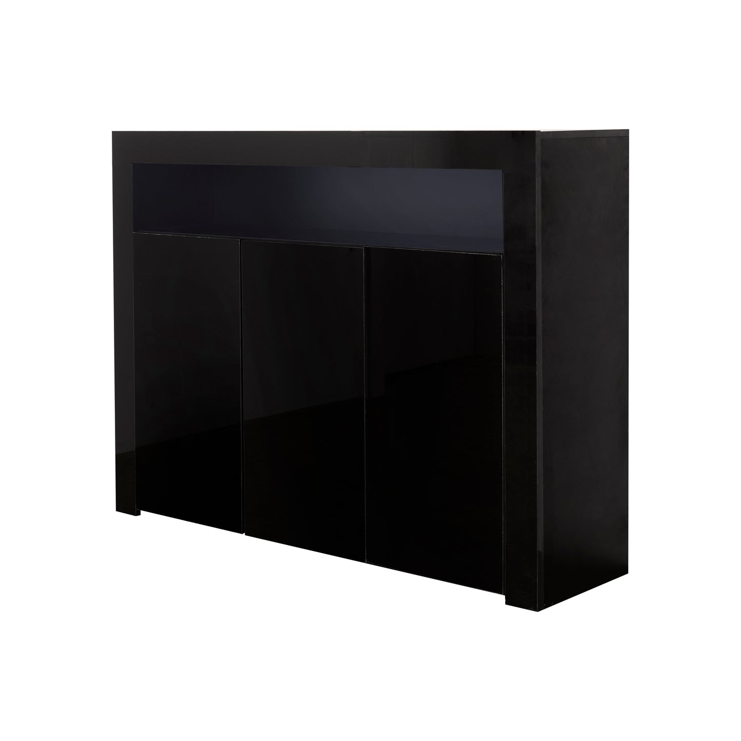 Glossy Glow Sideboard: Modern Storage Cabinet with LED Light