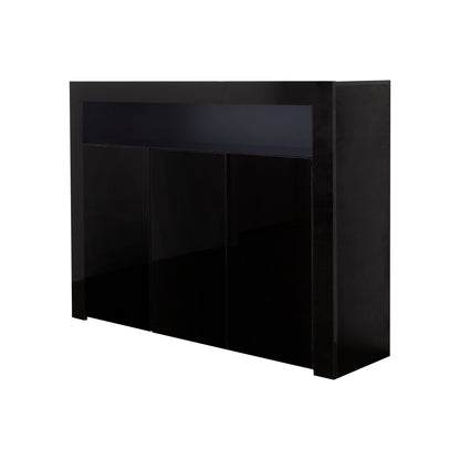 Glossy Glow Sideboard: Modern Storage Cabinet with LED Light