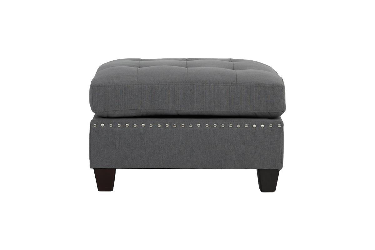 Tufted Fabric Ottoman - Grey