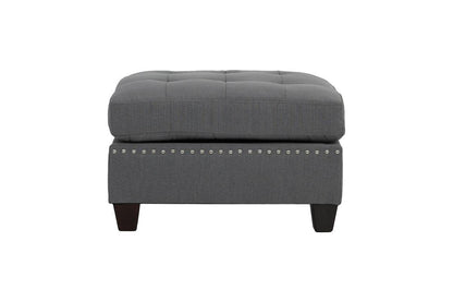 Tufted Fabric Ottoman - Grey