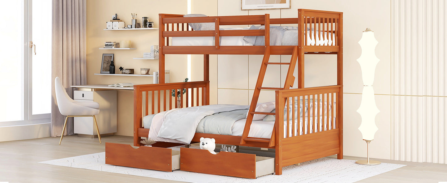 Walnut Haven Twin-Over-Full Bunk Bed