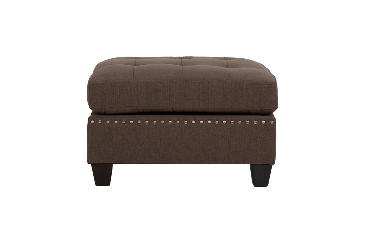 Tufted Fabric Ottoman - Coffee