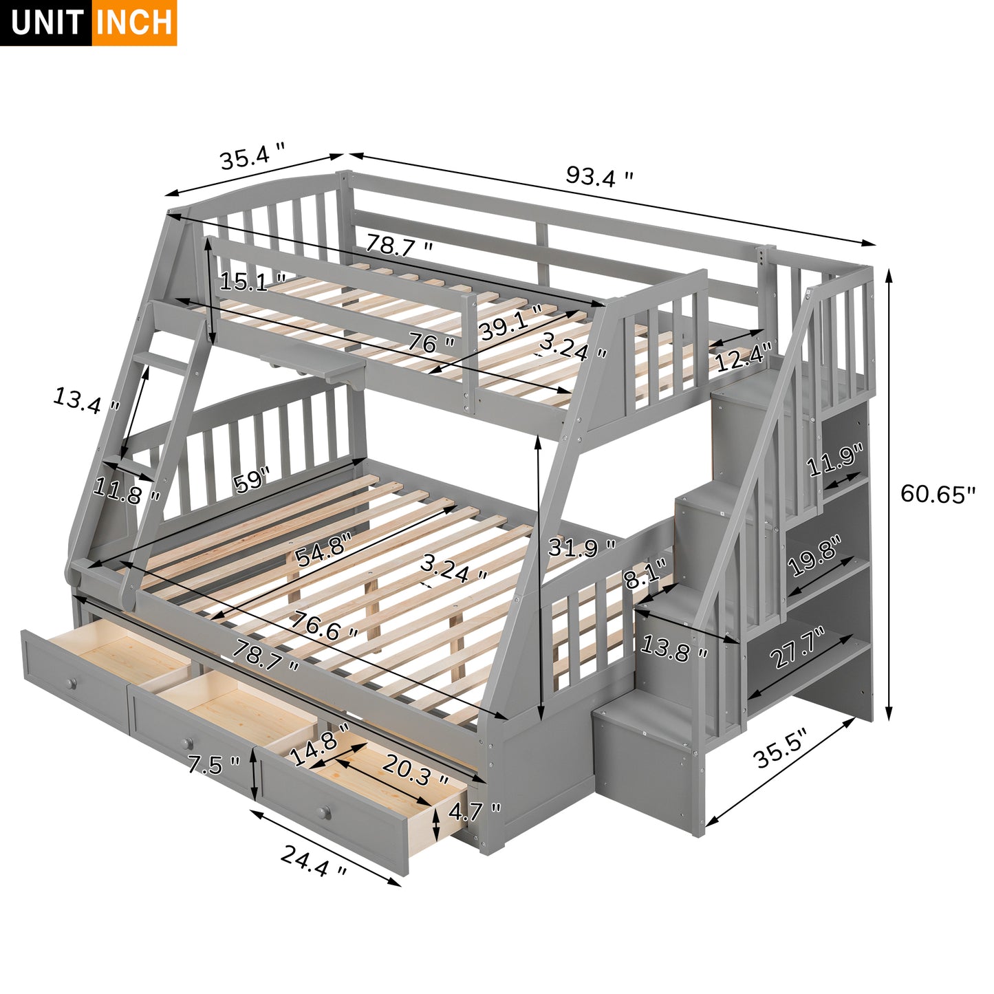 Envision Bunk Bed -Twin-Over-Full Size