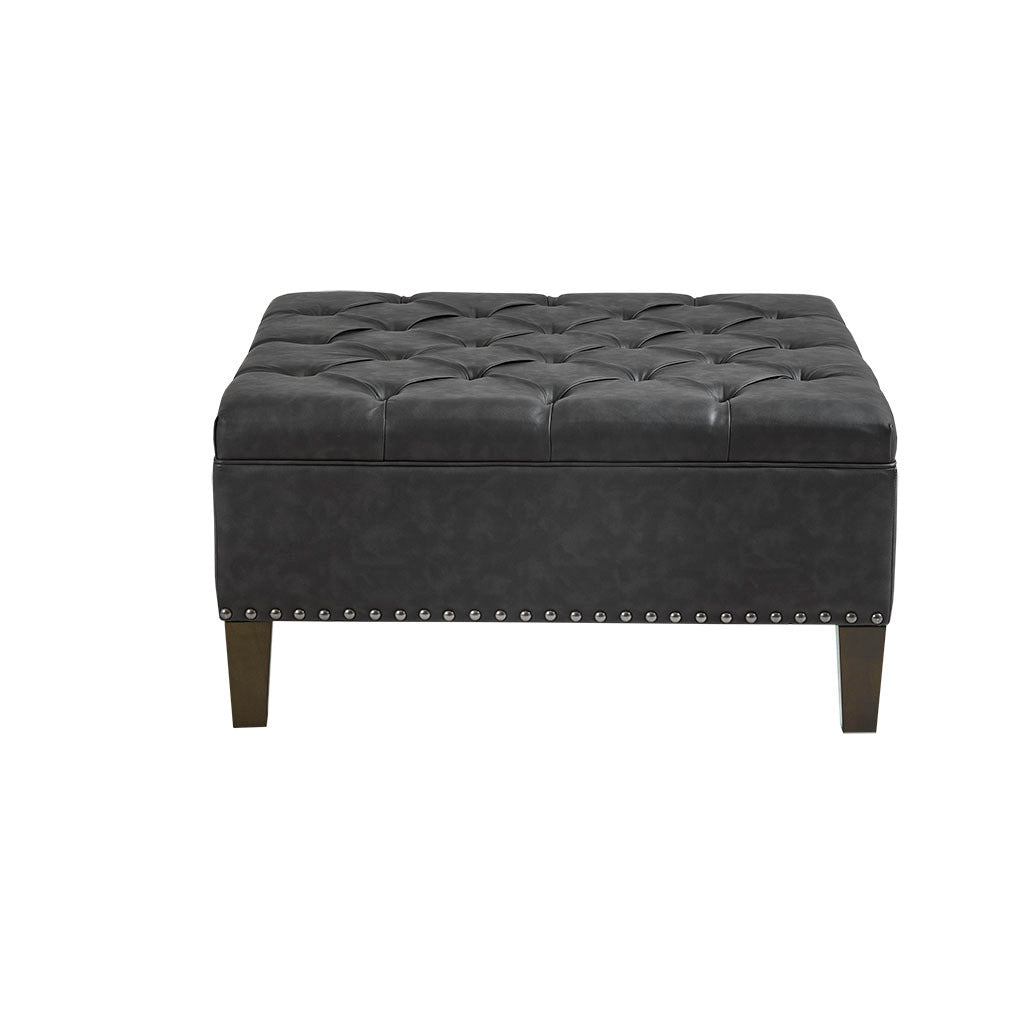 Lindsey Tufted Square Cocktail Ottoman - Black