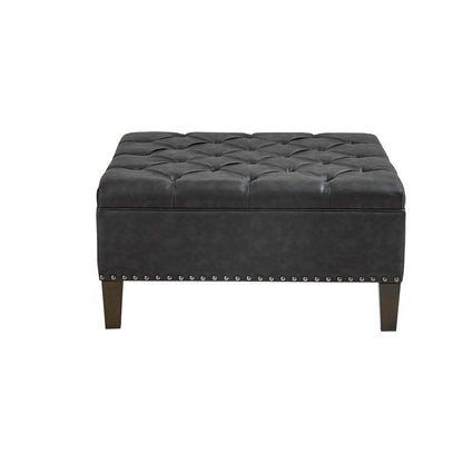 Lindsey Tufted Square Cocktail Ottoman - Black