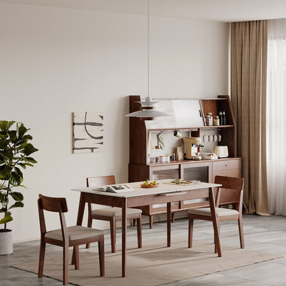 Elegant Oakwood Slate Dining Table