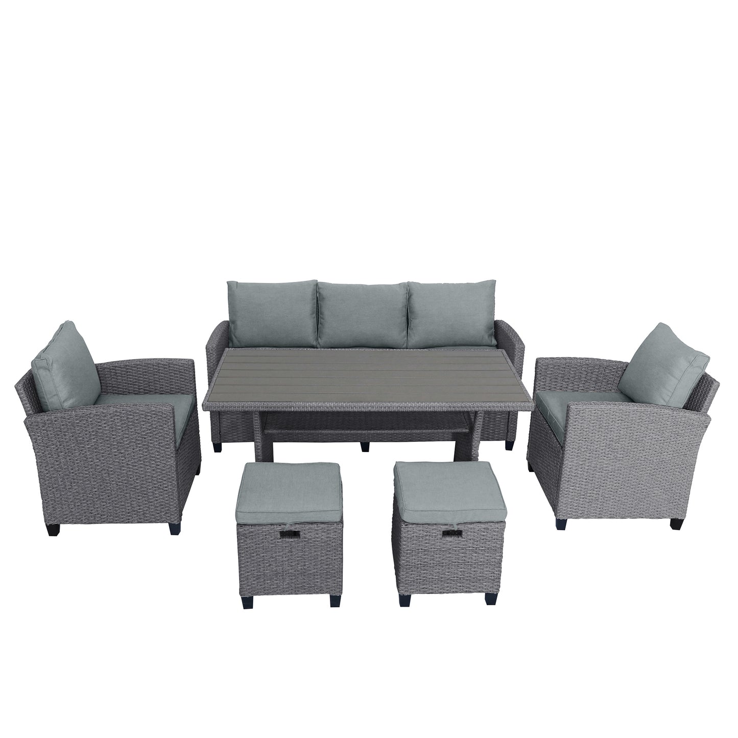 Elegant Oasis 6-Piece Outdoor Rattan Wicker Set