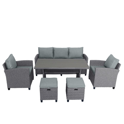 Elegant Oasis 6-Piece Outdoor Rattan Wicker Set
