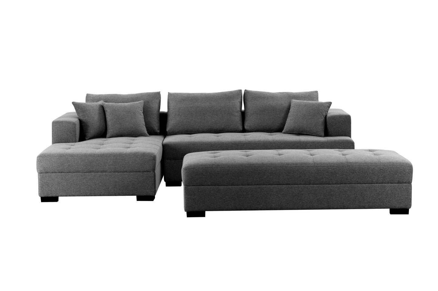Elegant Comfort 3-Seat L-Shape Sectional Sofa Set