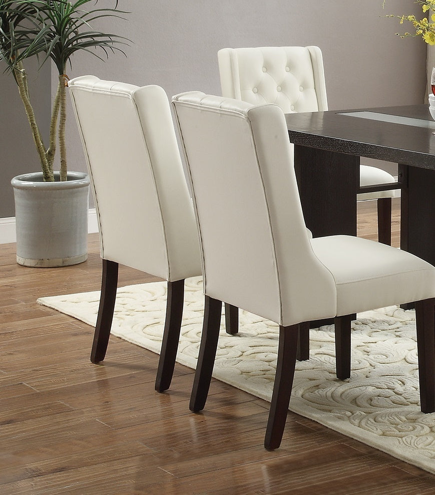 Elegant Ivory Tufted Dining Chairs