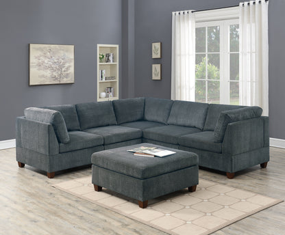 Chenille Comfort Ottoman - Grey