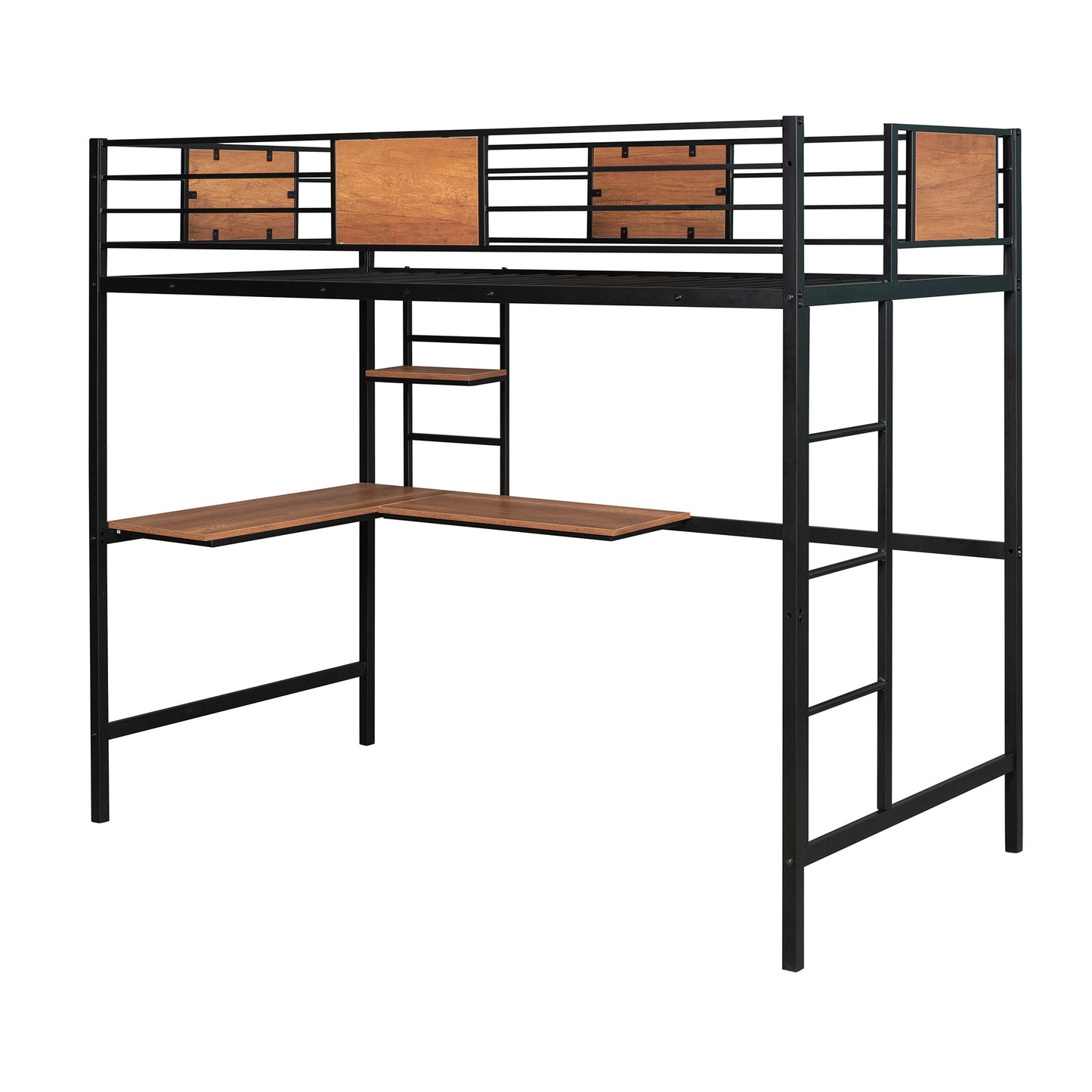 Venetian Vista Loft Bed  With Desk -Black