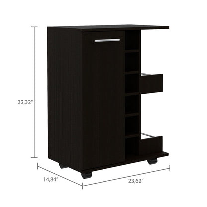 Bar Cart with Division Carbon - Black