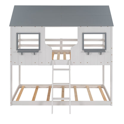 Fort  Twin Bunk Bed - White